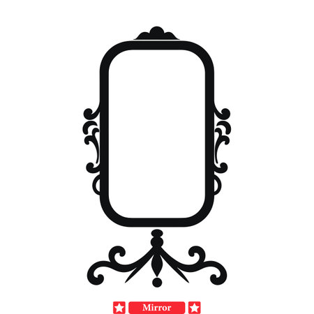 Mirrored Splendor  Luxurious Vector Silhouettes for Creative Projectsのイラスト素材