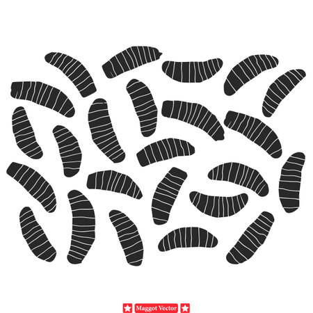 Larval Landscapes  Intricate Maggot Vector Illustrationsのイラスト素材