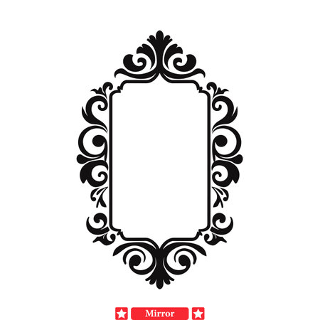 Mirror Enchantment  Mystical Vector Silhouettes for Enigmatic Artのイラスト素材