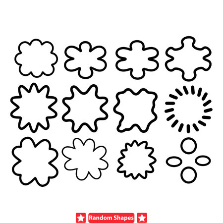 Whimsical Geometric Wonderland  Playful Vector Shapes for Quirky and Whimsical Artworksのイラスト素材