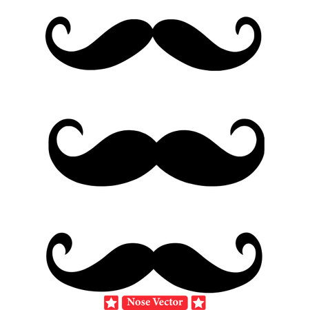 Facial Flourish  Mustache Silhouette Assortment   Intricate Designs for Refined and Elegant Artworksのイラスト素材