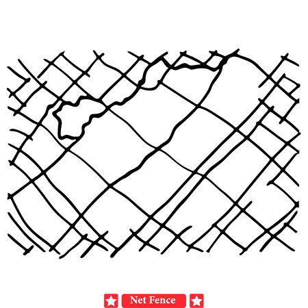 Patterned Perspectives  Intriguing Net Fence Vector Set for Inspirationのイラスト素材