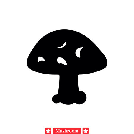 Mystical Mushroom Menagerie  Captivating Silhouettes for Creative Musingsのイラスト素材