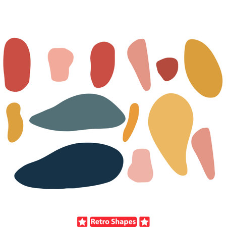 Retro Rendezvous  Colorful Blob Silhouettes for Design Adventuresのイラスト素材