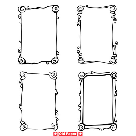 Rustic Elegance  Time Worn Old Paper Silhouettes for Vintage Creationsのイラスト素材