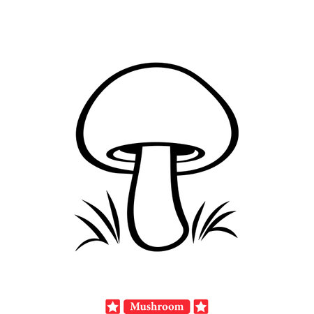 Mystic Mushroom Muse  Intricate Vector Set for Artistic Explorationのイラスト素材