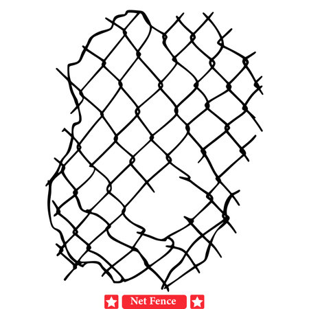 Interlocking Patterns  Captivating Net Fence Vector Set for Creative Worksのイラスト素材