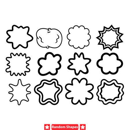 Dynamic Geometric Arrangements  Energetic Vector Silhouettes for Bold and Vibrant Artworksのイラスト素材