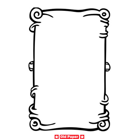 Retro Essence  Vintage Inspired Old Paper Silhouettes for Classic Artworkのイラスト素材