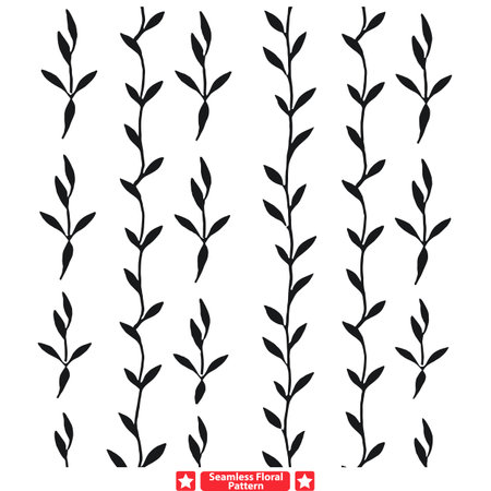 Minimalist Floral Silhouette Patterns  Simple Elegance for Modern Projectsのイラスト素材