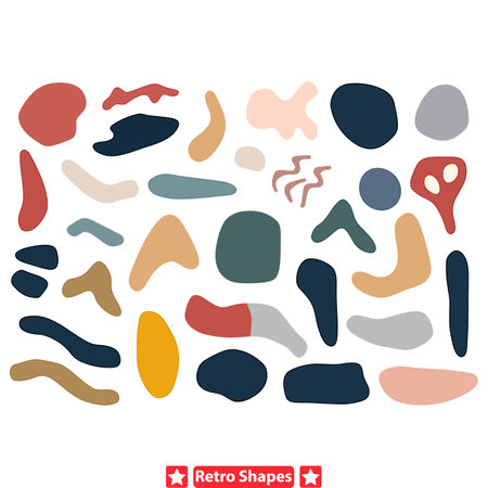 Retro Remix  Colorful Blob Vector Designs Inspired by the Pastのイラスト素材