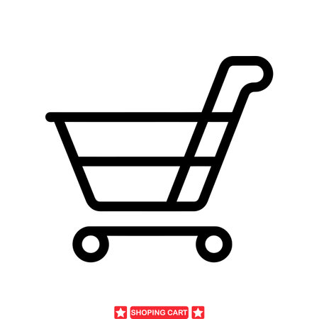 Classy Shopping Cart Vector Collection  Sleek and Professional E commerce Symbolsのイラスト素材