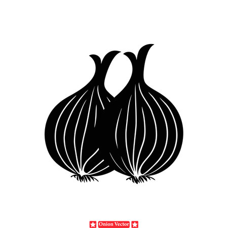 Handcrafted Onion Silhouette Patterns  Artisanal Designs for Kitchen Decor, Cooking Classes, and Healthy Lifestyle Blogsのイラスト素材
