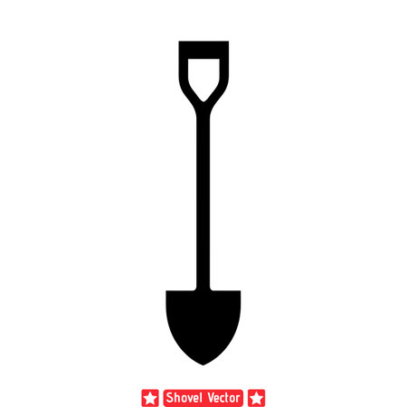 Precision Crafted Shovel Vector Graphic  Ideal for Construction and Outdoor Recreationのイラスト素材