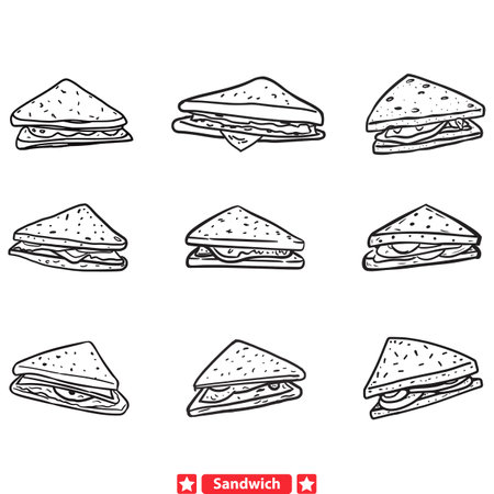 Satisfying Sandwich Silhouettes  Add Flavor to Your Food related Graphicsのイラスト素材