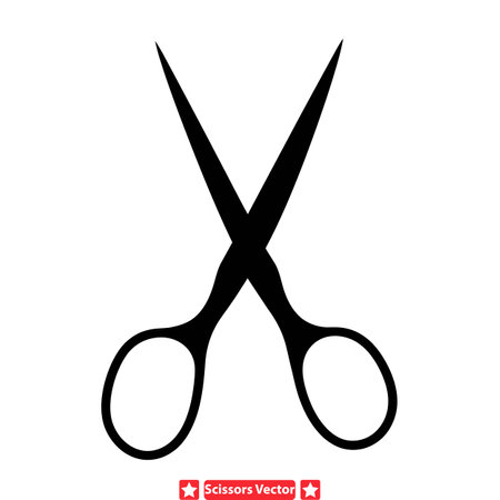 Whimsical Scissors Clip Art  Playful and Functional Silhouettes for Crafting, Scrapbooking, and Design Projectsのイラスト素材