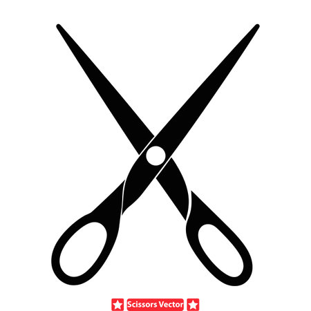 Stylish Scissors Vector Bundle  Chic Silhouette Designs for Fashion Design, Tailoring, and Sewing Projectsのイラスト素材