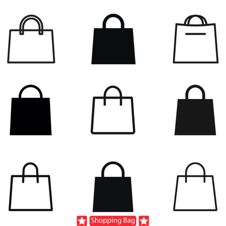 Bag It Up  Chic Shopping Bag Silhouettesのイラスト素材