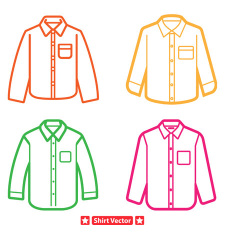 Minimalist Shirt Silhouette Collection  Clean and Simple Templates for Creating Contemporary Fashion Designs and Graphicsのイラスト素材