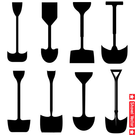 From Concept to Reality  Shovel Vector Illustration for Infographics and Presentationsのイラスト素材