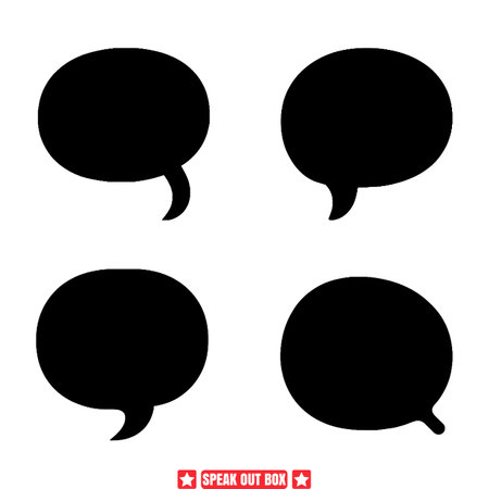 Speak Up! Diverse Speech Bubble Silhouette Setのイラスト素材