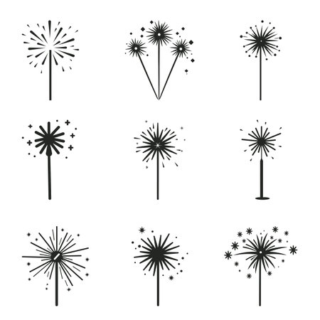 Glowing Grace  Sparkle Vector Silhouette Set for Stunning Visualsのイラスト素材