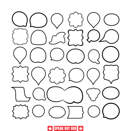 Communication Canvas  Speech Bubble Silhouette Collectionのイラスト素材