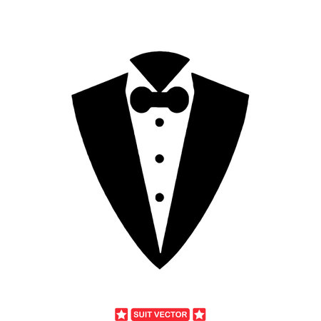 Sophisticated Suit Silhouettes  Dapper Designs for Stylish Projectsのイラスト素材