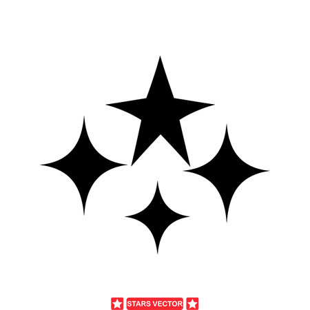 Galactic Glow  Captivating Star Vector Silhouettes for Every Designのイラスト素材