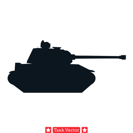 Battlefield Guardians  Assorted Tank Silhouettes for Creative Projectsのイラスト素材