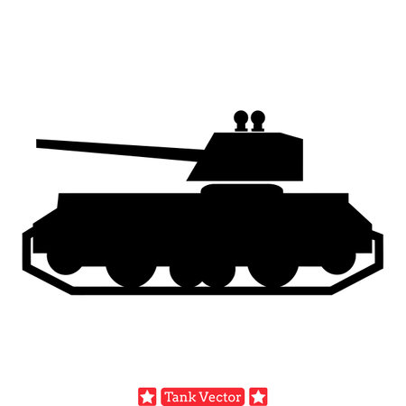 Battlefield Icons  Complete Collection of Tank Silhouettes for Artistsのイラスト素材
