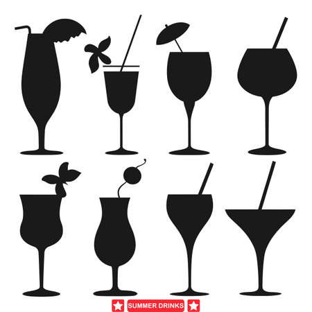 Chill Out in Style  Vibrant Summer Drink Vector Set for Thirst Quenching Designsのイラスト素材