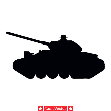 Combat Squadron  Diverse Tank Silhouettes Perfect for War themed Designsのイラスト素材