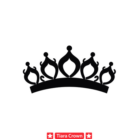 Tiara Crown Silhouette Assortment  Stunning Accents for Royal Graphicsのイラスト素材