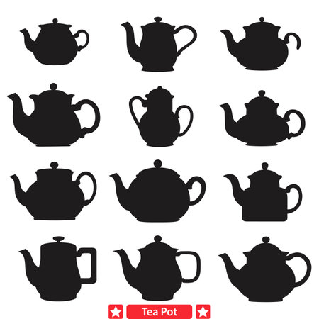 Tea Ceremony Elegance  Silhouettes That Reflect Serenity and Graceのイラスト素材