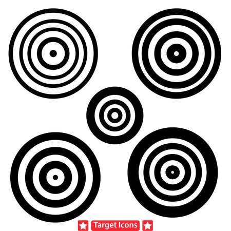 Bullseye Beauty  Diverse Target Icon Vector Set for Creativesのイラスト素材