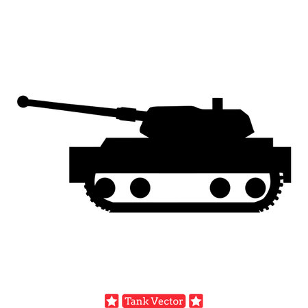 Steel Titans  Varied Tank Vector Silhouettes for Tactical Illustrationsのイラスト素材