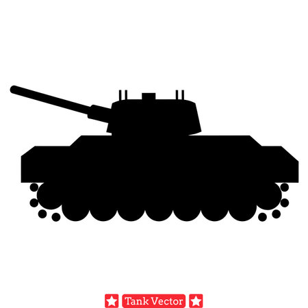 War Ready Machines  Assorted Tank Vector Silhouettes for Artworksのイラスト素材