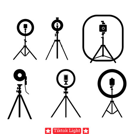 Dynamic TikTok Light Silhouette Collection  Spark Inspiration with Stylish Vector Artのイラスト素材