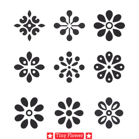 Enchanting Miniature Blooms  Exquisite Vector Silhouette Collectionのイラスト素材