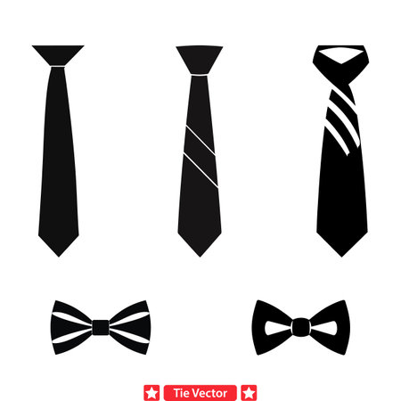 Classic Necktie Vector Pack  Timeless Style Elements for Designsのイラスト素材