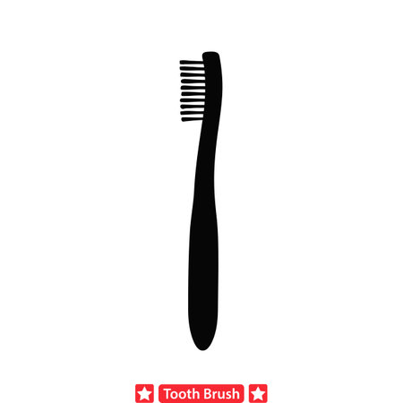 Morning Ritual  Toothbrush Silhouette Bundle for Daily Dental Care Designsのイラスト素材