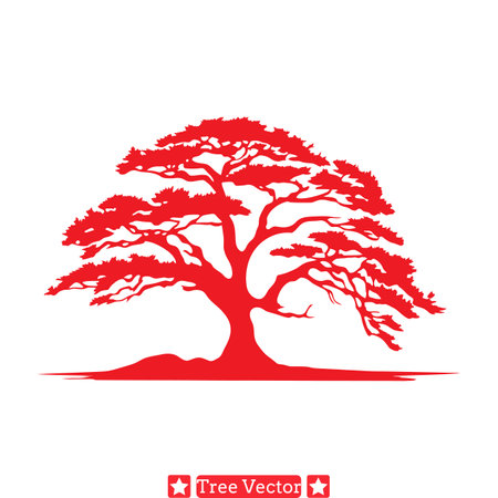 Whispers of the Woods  Intricate Tree Silhouette Set for Creative Projectsのイラスト素材