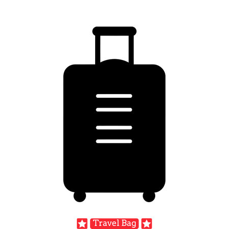 Jetsetter s Companion  Stylish Travel Bag Vector Collectionのイラスト素材