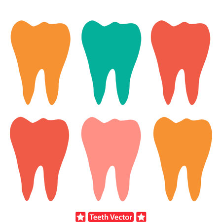 Beyond Brilliance  Tooth Silhouette Set for Creative Endeavorsのイラスト素材