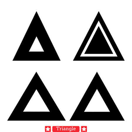 Geometric Elegance  Triangular Vector Silhouette Set for Modern Designs and Creative Projectsのイラスト素材