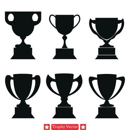 Victory Symbols  Trophy Vector Set for Winnersのイラスト素材