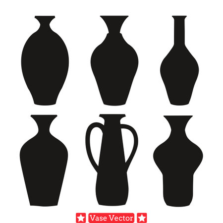 Whimsical Vase Collection  Quirky Shapes for Creative Expressionのイラスト素材