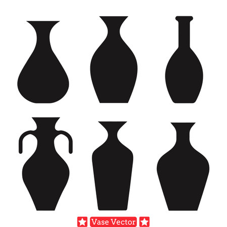 Bohemian Vase Collection  Free Spirited Silhouettes for Eclectic Designsのイラスト素材