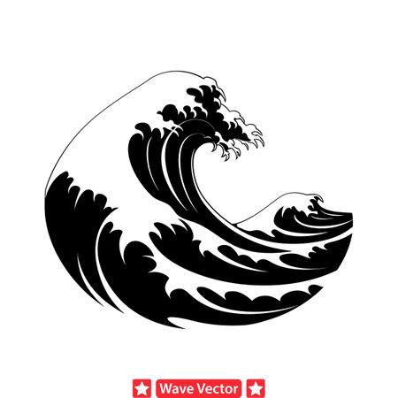 Waveform Symphony  Harmonious Vector Silhouettes for Artworkのイラスト素材